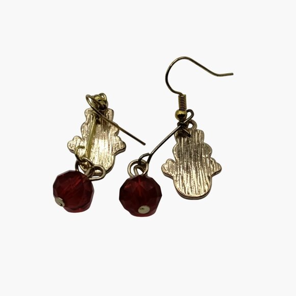 Snowman Enamel Dangle Earrings Holiday Jewelry - Picture 4 of 4